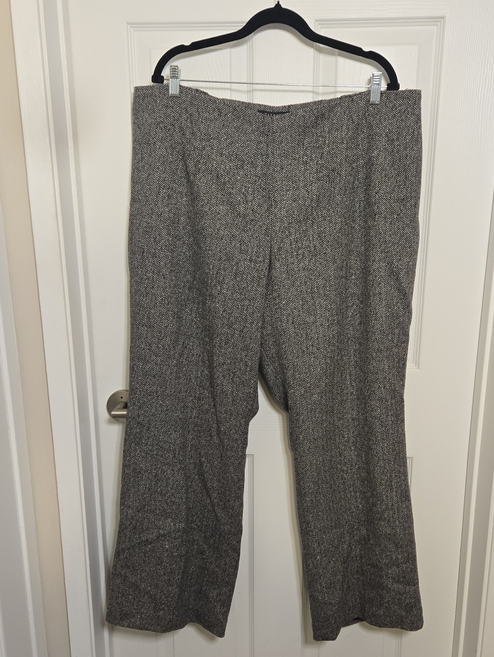 Talbots Black & White Wide-Leg Tweed Pants